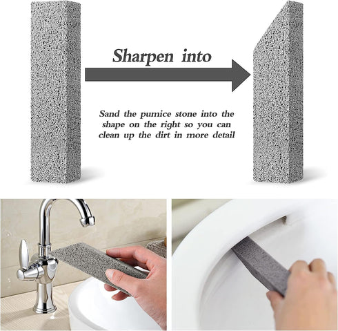 12Pack Pumice Stone for Toilet Cleaning Bowl Stick,Powerfully Cleans Hard Water Rings, Calcium Buildup & Stains, Suitable for Cleaning Toilet, Bat...