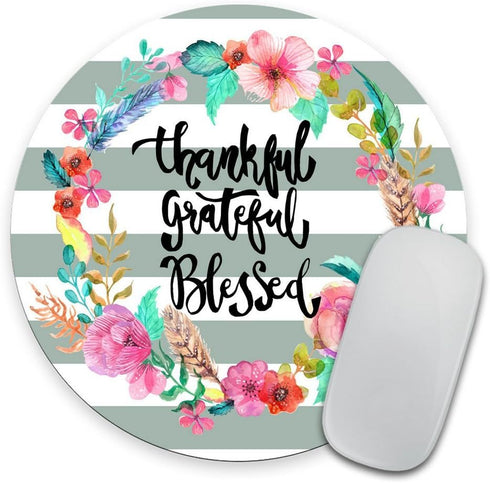 Whimsical Quote Mousepad Thankful Grateful - Mousepad Mat Personalized Quote Office Decor Desk Accessories mousepad Rubber...