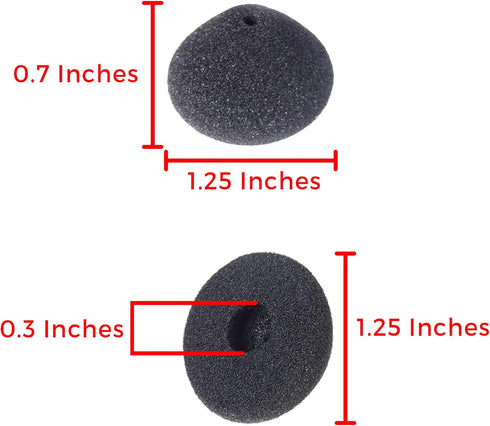ECS Replacement Cone Shape Ear Cushions for E62 Transcription Headsets and Olympus E61, Includes 3 Pairs...