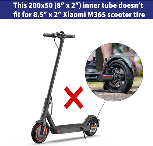 200X50 Tire & Inner Tube Set, 8" x 2" Electric Scooter Tube for Razor E100, E150, E200, Power Core E100, Dune Buggy, ePunk, Crazy Cart, PowerRider...