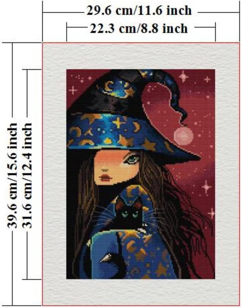 ITSTITCH Stamped Cross Stitch Kits - Full Set of Embroidery for Beginners or Adults,14 CT 2 Strands DIY Night elf Patterns Counted Arts Craft 11.8...