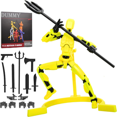 T-13 Action Figure with Pose Stand,Anime Robot Building Toy Sets,Lucky Puppet Joints for Boys,Girls,Men,Women,Multi-Jointed Moveable Dummy Desk De...
