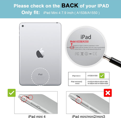 ProCase Smart Case for iPad mini 4th Generation(2015 Model), Lightweight Cover with Auto Sleep/Wake for iPad mini 4 -Navy...