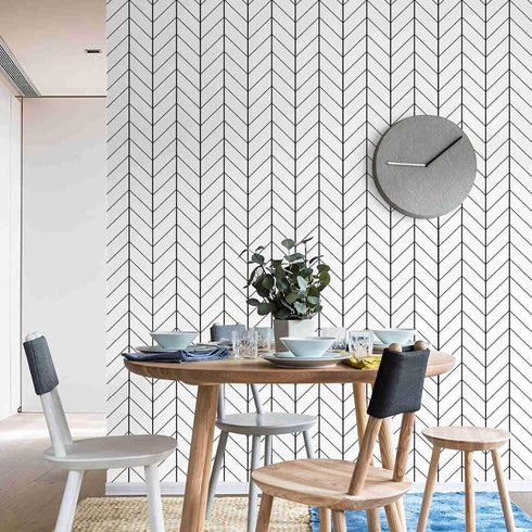 LXCREAT Removable Wallpaper Forgiving Black/White Stripes Peel and Stick Wallpaper 17.71 in X 196 in Modern Self Adhesive Vinyl for Home Renovatio...