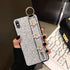 aowner iPhone 13 Pro Max Silver Glitter Bee Case with Stand, Strap & Diamond Wrist Bracket - 6.7 Inch, Shockproof...