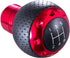 Arenbel 5 Speed Leather Car Shifter Handle Manual Gear Stick Shift Lever Knobs Replacement Fit Most MT Trucks Vehicles, Red...