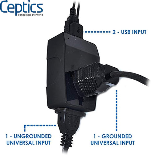 Ceptics UK Travel Adapter Plug with USB , Dual USB with 2 Inputs - Perfect for Traveling to England, Hong Kong, Uae, Dubai (Type G)...