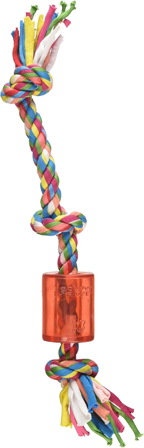 Mammoth 10-Inch TPR Squeaky Cloth Rope, Small...