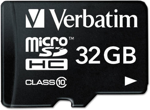 Verbatim 32GB Premium microSDHC Memory Card with Adapter, UHS-I V10 U1 Class 10, Black (44083)...