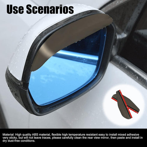 2Pcs Car Rear View Mirror Rain Visor Guard, Carbon Fiber Car Side Mirror Rain Eyebrow Guard, Auto Mirror Rain Visor, Car Exterior Trim Accessories...