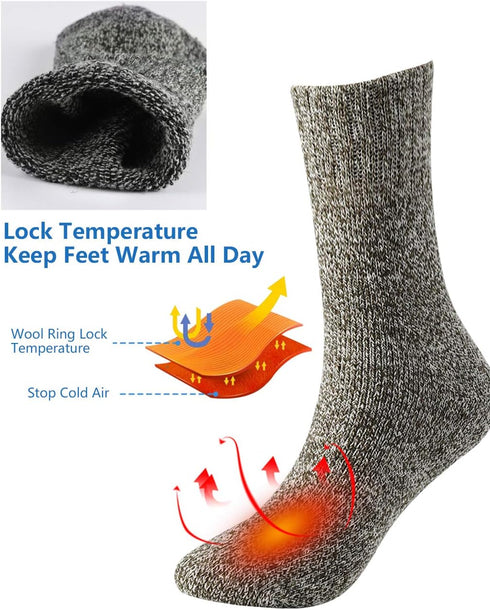Jeasona Wool Hiking Socks for Women Warm Winter Thermal Thick Socks for Cold Weather Cozy Gifts for Women Mom 5 Pairs...