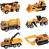 Construction Truck Toys, 6Pcs Mini Engineer Car Toys Small Construction Vehicle Bulldozer Roller Excavator Cement Mixer Truck Dump Tractor Cake To...