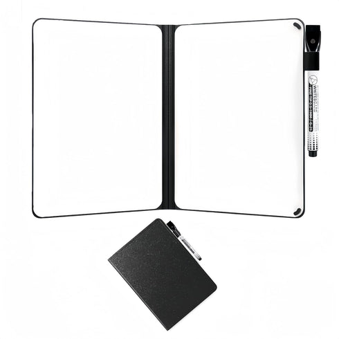 White Board Notebook, A5 Sliding Portable Dry Erase Board, Erasable Double Sided Office Mini Whiteboard with Marker Pen Suitable for Study Meeting...