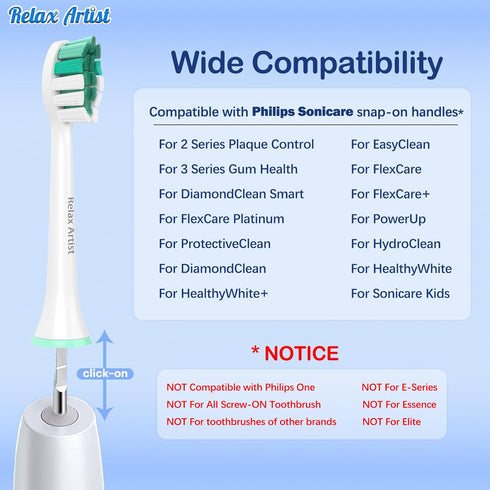 Toothbrush Replacement Heads for Sonicare Heads Replacement, for Philips Sonicare Electric Toothbrush Replacement Brush Heads, 8 Pack...