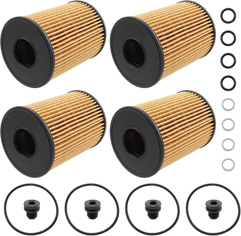 26350-2S000 Oil Filter with Seals Compatible with Hyundai Santa Cruz 2.5L 2020-2022 Compatible with Kia Sorento 2.5L Engine 2021-2022 Pack of 4...
