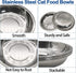 kathson 8 Pcs Stainless Steel Cat Food Bowls, Replacement Whisker Relief Cat Metal Dishes, Shallow Wide Cat&Dog Food and Water Bowl Suitable for P...