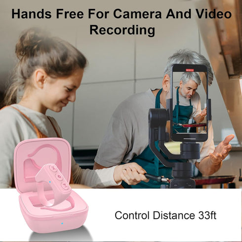 TIK Tok Bluetooth Remote Control Page Turner for iPhone Android Ipad Cell Phone Camera Remote Shutter Selfie Button, Bluetooth Ring (Pink)...