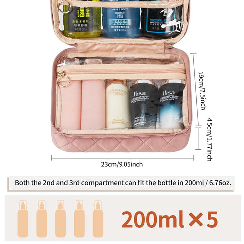CUBETASTIC Clear Cosmetic Bags, Hanging Toiletry Bag for Travelling, Transparent Makeup Organizer Case, Water-resistant Portable Skncare Storage P...