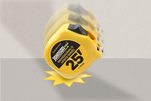 Johnson Level & Tool 1803-0025 Professional's Choice Power Tape, 25', Black/Yellow, 1 Tape...