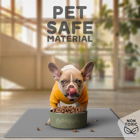 Dog Food Mat - Raised Edges Dog Mat for Food and Water Prevent Spill, Waterproof Cat Food Mat Protect Floors, Easy Clean Dog Bowl Mats for Food an...