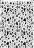 Ambesonne Wildlife Outdoor Tablecloth, Pattern of Black Tracks Paws Webbed Bird Mammal Leaving Footprints Step Marks, Decorative Washable Picnic T...