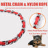 Chain Dog Leash Chew Proof Dog Leash for Medium Large Dogs, 5.5 FT Heavy Duty Metal Leashes with Anti Bite Rope Handle for Training Walking Dogs (...