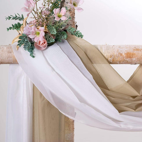 MIULEE Sheer Window Scarf Valance Extra Long Topper Window Treatment Elegant Curtain Scarves Luxury Swag Curtain Drapes for Party Wedding Arch Cer...