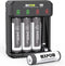 Rechargeable Batteries AA Lithium 1.5V 3400mWh,AA Lithium Rechargeable Batteries 4 Count 1500 Cycle with Smart Charger...