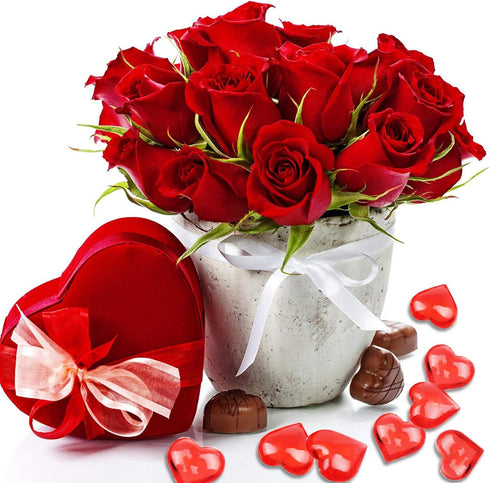 Fangoo 110 Pieces Red Acrylic Heart Red Heart Gems for Valentine's Day Decorations Vase Filler Table Scatter Engagement Wedding Home Decorations(B...
