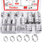 Twidec/48PCS 3/8",1/2",3/4",5/8",1" PEX Cinch Clamps Kit 5 size,Stainless Steel Pex Crimp Rings,Single Ear Hose Clamps For Pex Pipe Fitting Connec...