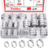 Twidec/48PCS 3/8",1/2",3/4",5/8",1" PEX Cinch Clamps Kit 5 size,Stainless Steel Pex Crimp Rings,Single Ear Hose Clamps For Pex Pipe Fitting Connec...