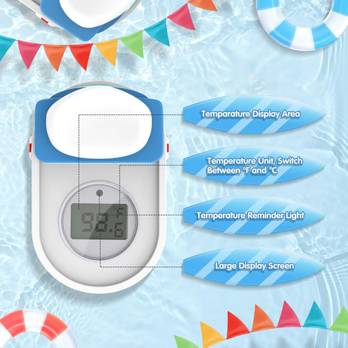 Baby Bath Thermometer for Newborn | Digital Bath Water Temperature Sensor | Infants Bathtub Thermometer with Visual Alarm | Kids Bathing Floating ...