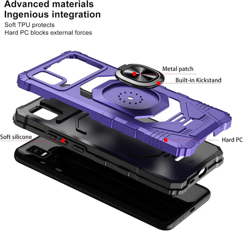 Ailiber Phone Case for ATT WTATTRW2, AT&T Vista Phone Case, Ring Kickstand for Magnetic Car Mount, Military Grade, Heavy Duty Shockproof Rugged Pr...