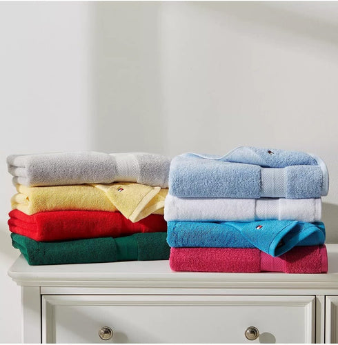 Tommy Hilfiger Modern American Solid Hand Towel, 16 X 26 Inches, 100% Cotton 574 GSM (Swedish Blue)...
