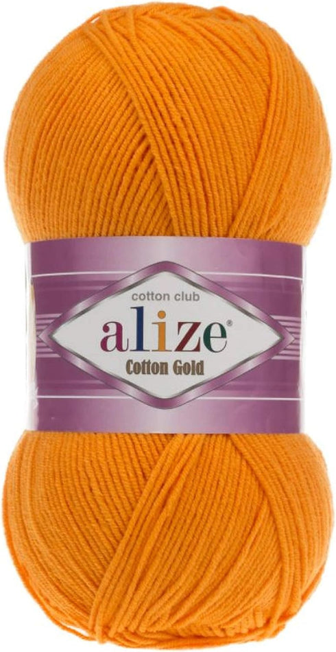 55% Cotton 45% Acrylic Alize Cotton Gold Yarn 1 Skein/Ball 100 gr 360 yds (83-Pumpkin)......