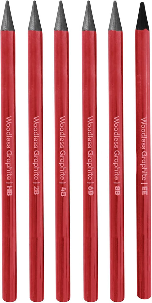 ITODA Professional Charcoal Pencils Drawing Set, Sketch HB, 2B, 4B, 6B, 8B, EE Blending Coloring Book Pencils Graphite Pro Artist Students Beginne...