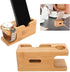 Pssopp Bamboo Charging Station Wooden Charging Station Desktop Docking Station Organizer for Cellphone Smart Watch Tablet Charging Cables...