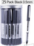 Bullet Tip Rollerball Pens, 25 Pack Black Liquid Ink Rollerball Pens, Fine Point Pens 0.5mm Large Capacity Ink, Quick Drying For Writing Journalin...