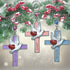 Faith Hope Love Cross Christmas Ornaments - Set of 3 - Religious Crosses with Doves, Hearts and Embossed Words - Inspirational Xmas Gift - 3" H...