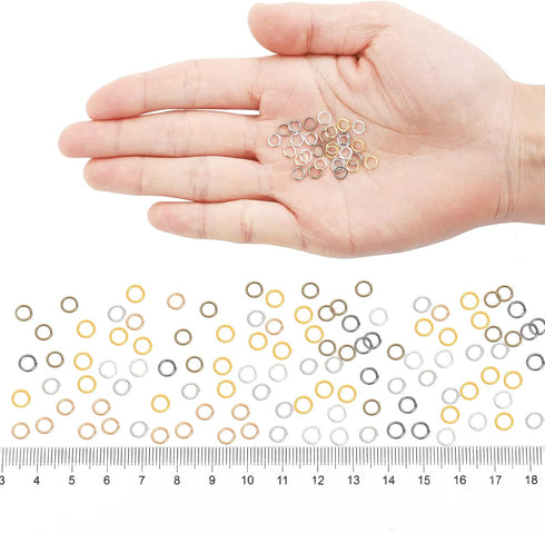 1200pcs Mixed 6 Colors Jump Rings Jewelry Making Supplies Open Jump Rings 5mm(0.2 inch) 21 Gauge Jump Ring for DIY Bracelet Earrings Necklace Jewe...