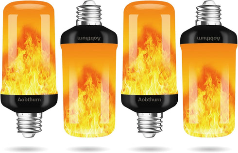 Flame Light Bulbs, 4 Modes LED Flame Effect Light Bulb, E26 Base Flickering Light Bulb with Gravity Sensor,Flickering Light Bulbs Halloween Home P...
