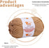 Yarn for Crocheting -200g Beginners Chunky Cotton Yarn Easy-to-See Stitches Thick Worsted Yarn for Knitting Craft -Khaki......