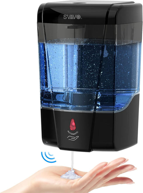 SVAVO Automatic Soap Dispenser Hand Soap Dispenser Wall Mount 600m/21 fl.oz, Touchless Electric Sensor Pump Battery Operated for Offices Home Kitc...