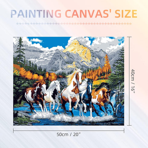 Rasugarlary Paint by Numbers for Adults, Horse Landscape Paint by Numbers Kits on Canvas, Acrylic Painting by Numbers Kits DIY Oil Painting Paintw...