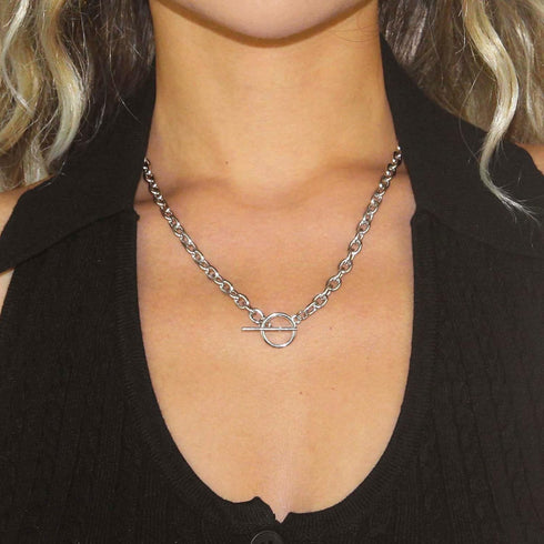 Toggle Necklace 14K Gold Plated Paperclip Chain Choker Stainless Steel Cable Necklaces Jewelry for Women...