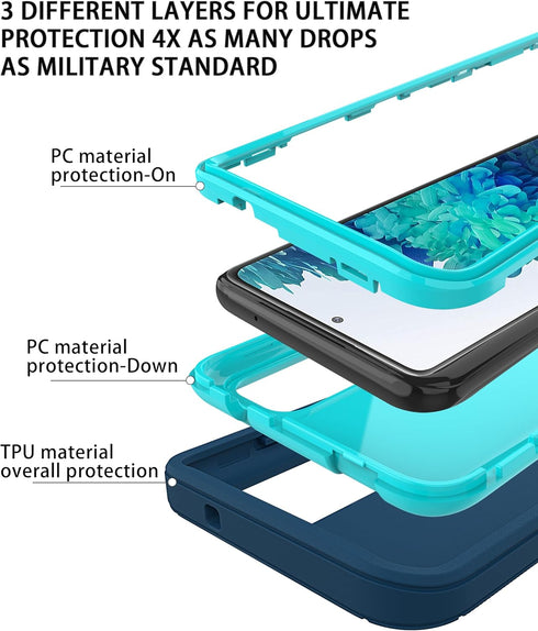 for Samsung Galaxy S20 Plus Case, Shockproof Dropproof Galaxy S20 Plus Case, Heavy Duty Protective for Samsung S20 Plus Case 6.7 Inch (Turquoise)...