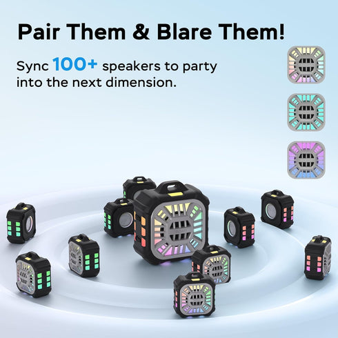 INSMY Bluetooth Speaker,IPX7 Waterproof,Portable,Shower Speaker, Wireless Sync 100+ Speakers,Big Volume Booming Bass, 24H Playtime/Floatable/RGB L...
