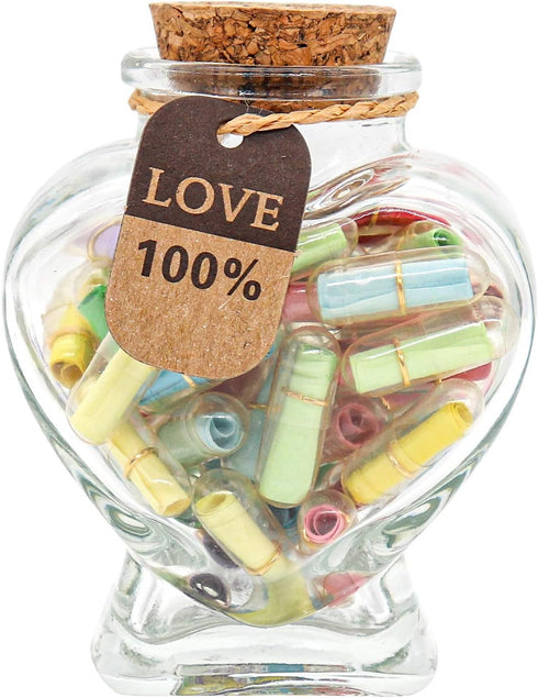 Capsule Letters Message in a Bottle - Valentines Day Gifts for Boyfriend Girlfriend - Love Letter for For Couples Men Women (Mixed Color 45pcs)...