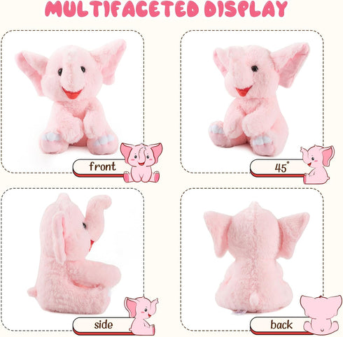 Elephant Stuffed Animal Pink Stuffed Elephant Plush Toys Cute Plush Elephant Toy Elephant Gifts for Women Elephants Stuffed Animals for Kids Girlf...