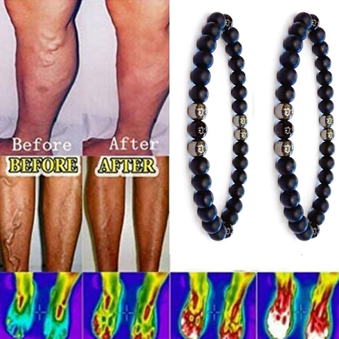 Anti Swe_lling Black Obsidian Anklet, Adjustable We_ight Loss Anklet Black Bracelet, Feng Shui Black Obsidian Anklet for Foot Pain Relief Jewelry ...